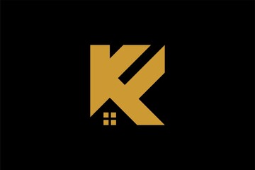 Letter K logo design vector. KF monogram sign symbol.