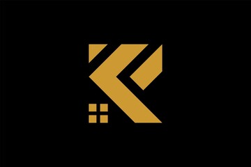 Letter K logo design vector. KF monogram sign symbol.
