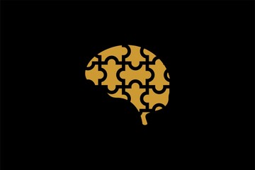 Brain logo design vector. Think anatomy abstract symbol icon.