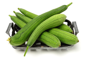 fresh loofah on the white background 