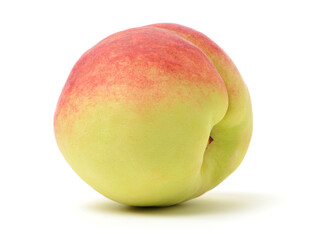 ripe peach on white background 