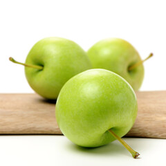 Green apples isolated on white background