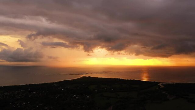 sunset over the pacific ocean Uvita town Costa Rica tropical paradise