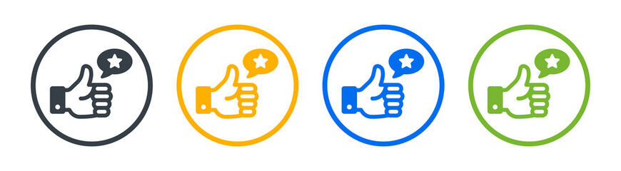 Recommendations icon. Customer review, customer satisfied icon on button sign.