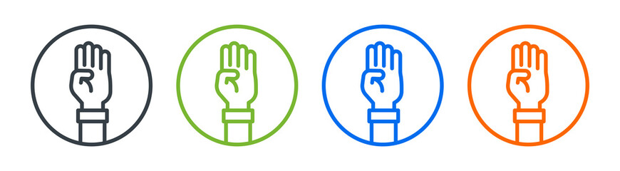 Fototapeta premium Raised hand icon. Arm up sign vector illustration.