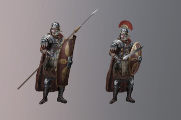 Roman soldier and general isolated