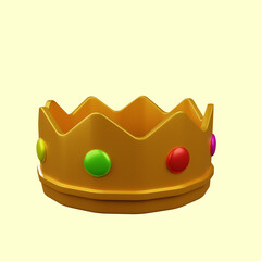 3d illustration of simple object crown