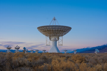 Radio Telescope Radar Dishes in Desert at night Astrophotography 
