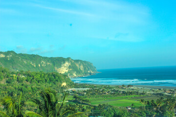 Parangtritis beach view from the top of the hill