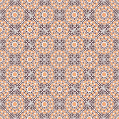 Seamless texture with arabic geometric ornament. Vector asian mosaic pattern with alternating decorative elements