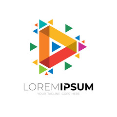 Play icon and pixel design technology , colorful icon