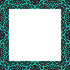 Oriental ornamental mosaic. Arabic design for page decoration. Vector frame of asian mosaic border