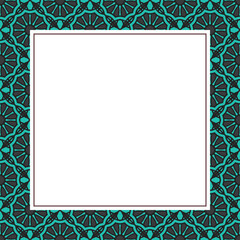 Oriental ornamental mosaic. Arabic design for page decoration. Vector frame of asian mosaic border