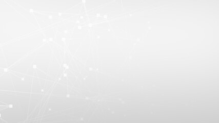 Abstract white gray polygon tech network with connect technology background. Abstract dots and lines texture background. 3d rendering.