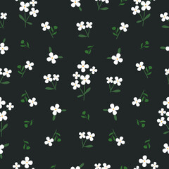 Cute vintage hand drawn flower pattern for wallpaper,gift wrapping,packaging seamless vector background design 
