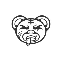 dead head bear icon logo vector