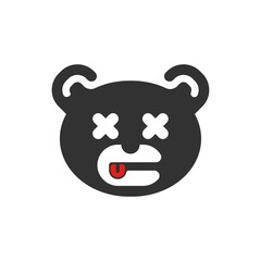 dead head bear icon logo vector