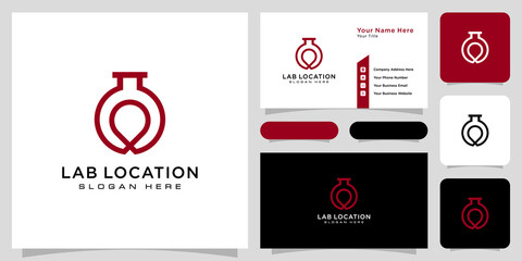 lab location logo vector design and business card