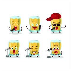 A Cute Cartoon design concept of glass of cider singing a famous song. Vector illustration