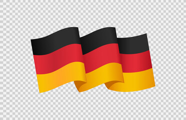 Waving flag of Germany isolated  on png or transparent  background,Symbol of Germany,template for banner,card,advertising ,promote, TV commercial,web, vector illustration top gold sport winner
