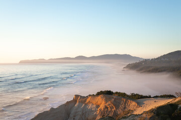 pacific city viewpoint at the oregon coast from the top of the hill, hiking the dune