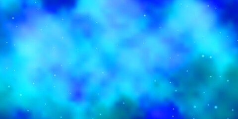 Light BLUE vector background with colorful stars.