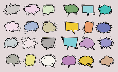 Comic Bubble Speech Balloons Speech Cartoon Vector full colour