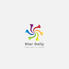 Logo Star Colorful Unique Shape, Abstract icon geometric.