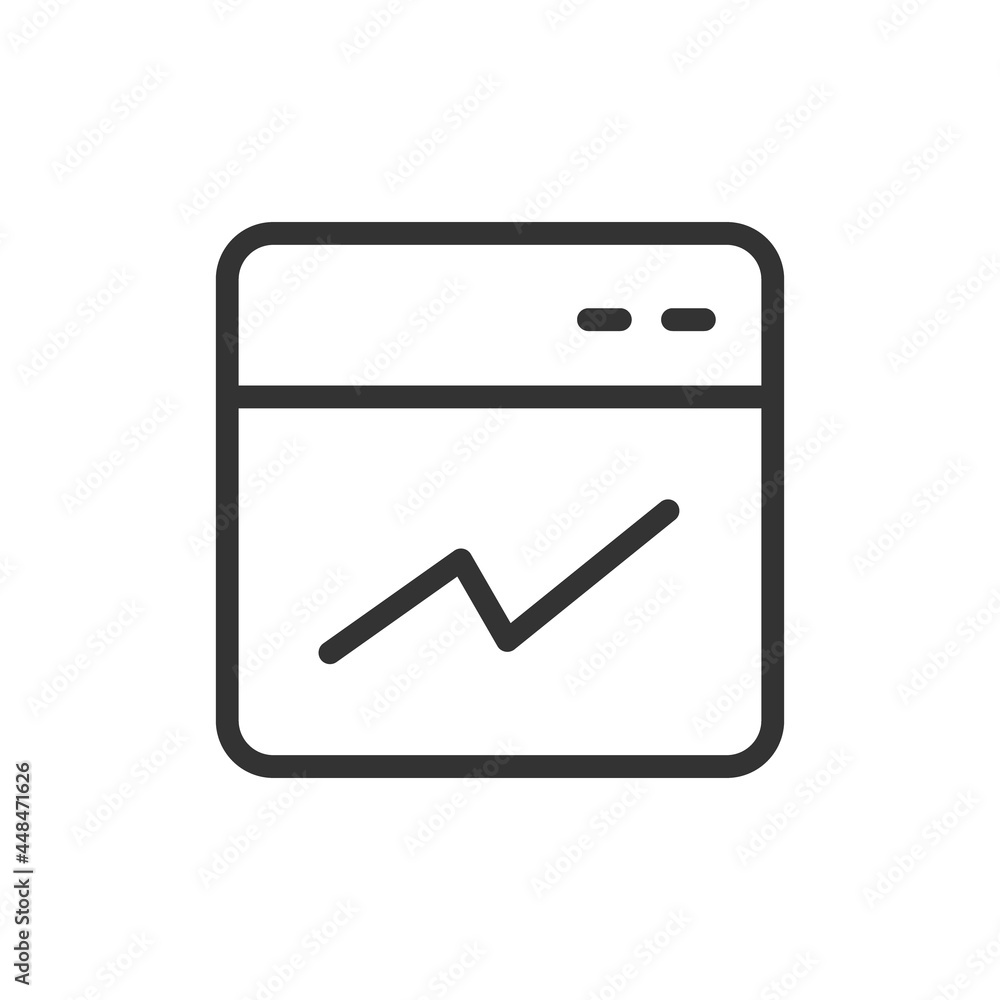 Poster thin line icon of data analytics.