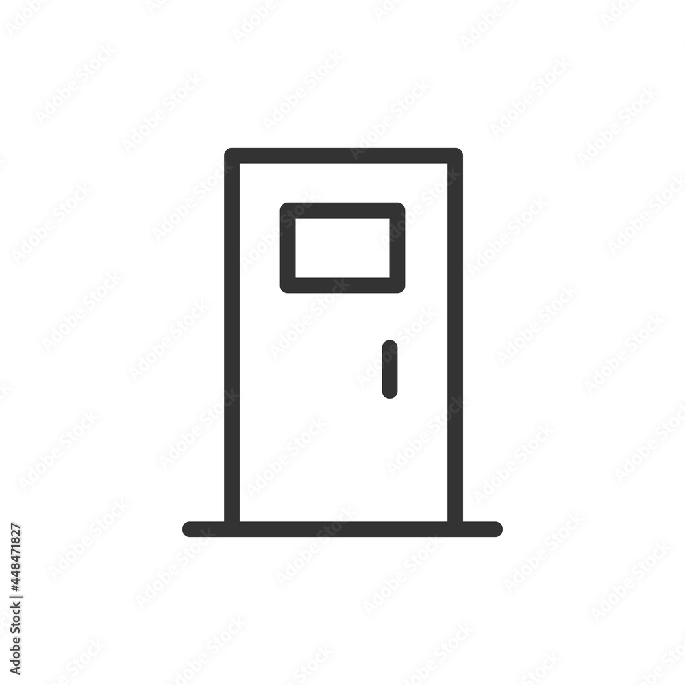 Sticker outline design of door icon.