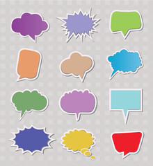 Comic Bubble Speech Balloons Speech Cartoon Vector full colour