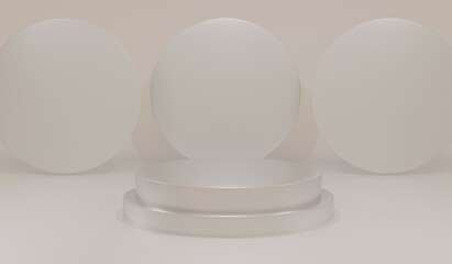 3d rendering, realistic 3d illustration. Minimalist blank scene with squares, modern graphic design, stands and empty walls