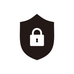 shield and lock icon vector illustration sign
