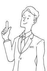 ビジネスマンのイラスト（アドバイス・チェック）