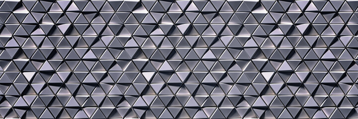 Gray banner of triangles abstract 3D render image