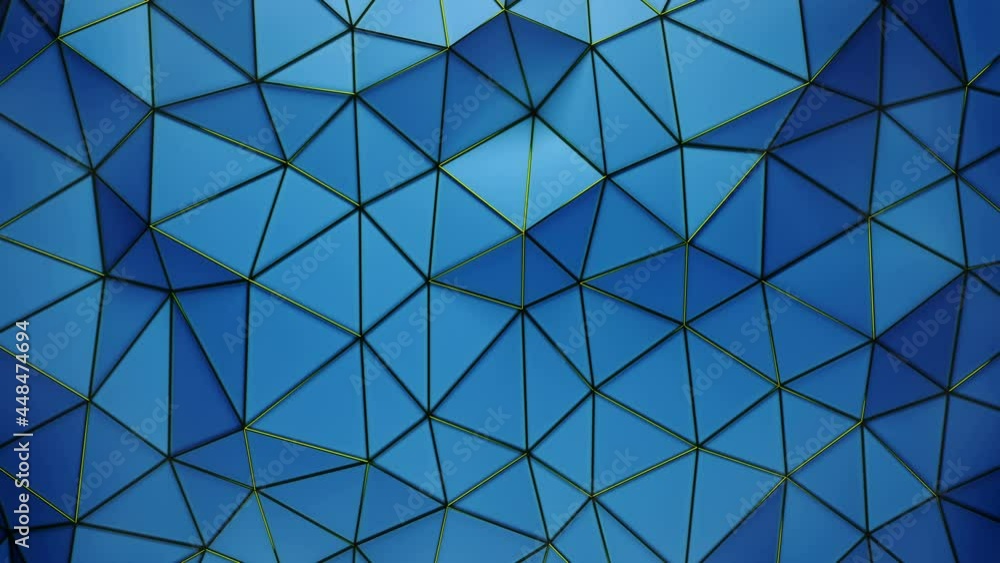 Aufkleber blue low poly background. 3d render seamless loop animation