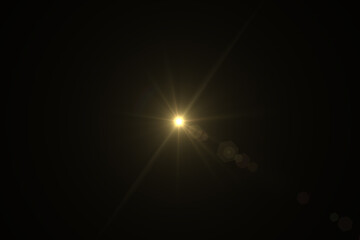 Natural, Sun flare on the black background