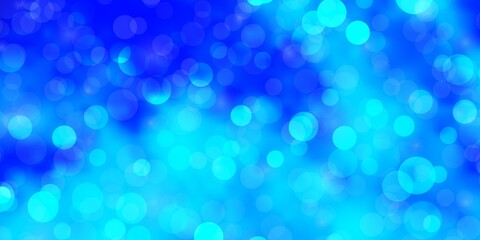 Light BLUE vector background with circles.