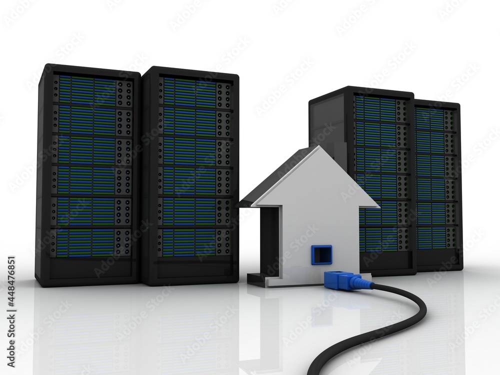 Poster 3d rendering network connection, internet communication and computer technology concept, closeup vie