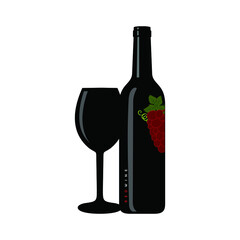 wine bottle and glass