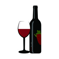 bottle of wine and glass