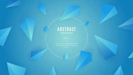 Fototapeta premium Modern Abstract Geometric Gradient Blue 3d Polygonal Background. Futuristic Gradient Light Blue 3d Low Poly Banner Template