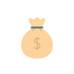 Money bag icon. Simple flat design style. Dollar, moneybag, cash, million, sack concept. Vector illustration isolated on White background. Eps 10.