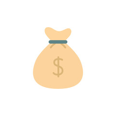 Money bag icon. Simple flat design style. Dollar, moneybag, cash, million, sack concept. Vector illustration isolated on White background. Eps 10.