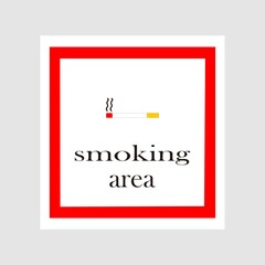 sign smoking area icon, vector symbol illustration