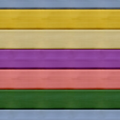 Seamless pattern of painted wooden fence