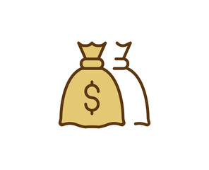 Money bag line icon. 
