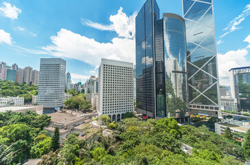 Obraz premium Skyline of downtown of Hong Kong city