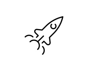 Rocket premium line icon. Simple high quality pictogram. Modern outline style icons. Stroke vector illustration on a white background. 