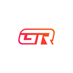 GR initial letter monogram, negative space. Company logo design.